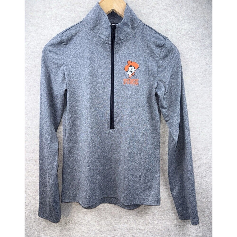 Pink Women’s Medium OSU Oklahoma Gray 1/4 Zip Long Sleeve Shirt